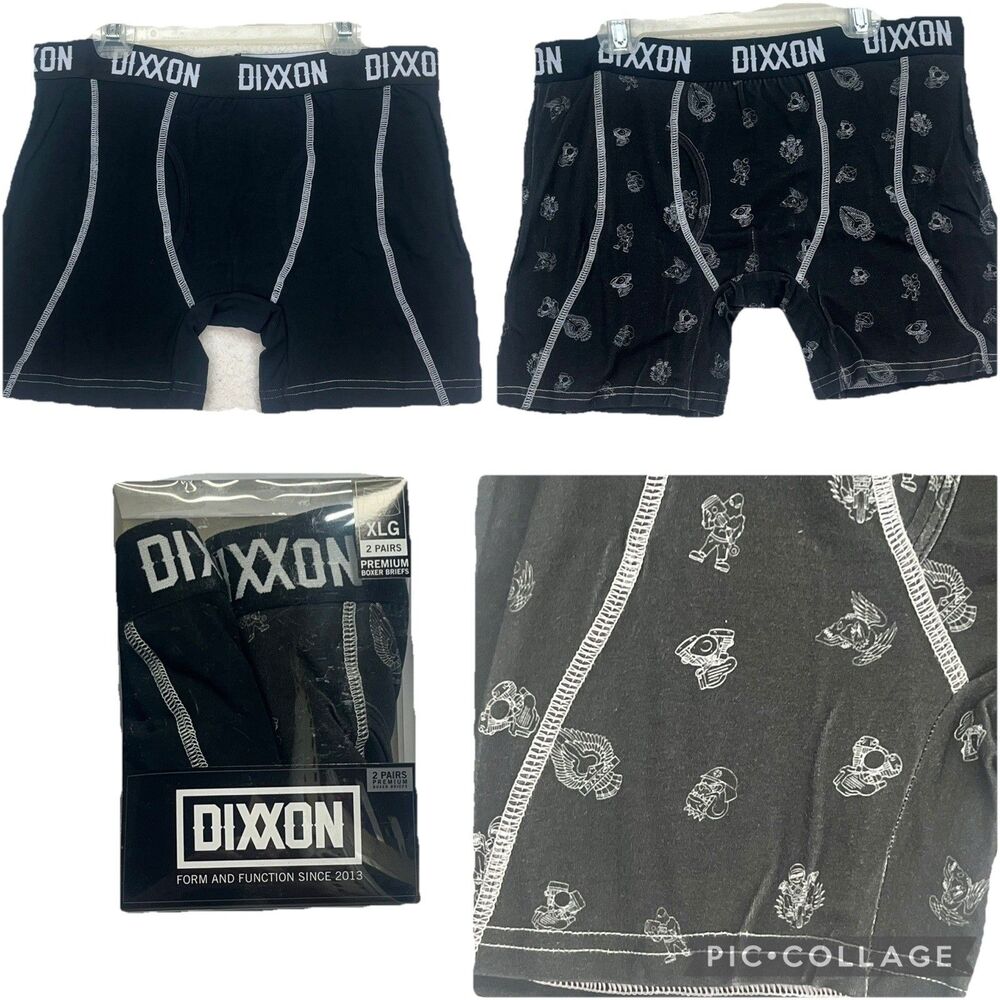 DIXXON FLANNEL Co. Premium Boxer Briefs Mens 3XL (2Pk) New In Box Motor Black